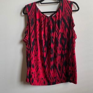 Calvin Klein 3x black and red blouse